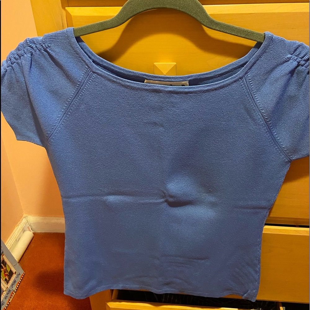 Blue knit top
